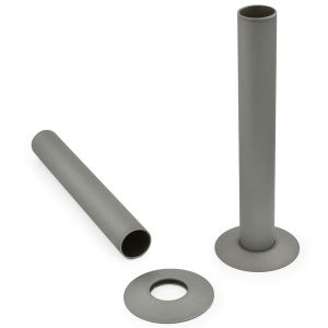 Terma Matt Grey Pipe Covers with Sleeves and Bezels 130mm