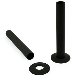 Terma Matt Black Pipe Covers with Sleeves and Bezels 130mm