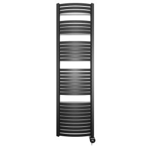 Terma Dexter Black Electric Curved Towel Rail with Veo Element 1760 x 500mm