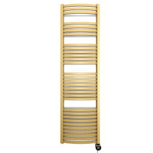 Terma Dexter Brass Electric Curved Towel Rail with Veo Element 1760 x 500mm