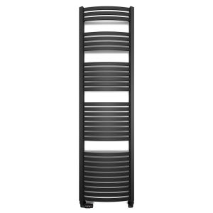 Terma Dexter Matt Black Curved Towel Rail 1760 x 500mm