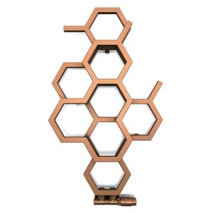 Terma Hex Bright Copper Designer Radiator 821 x 486mm