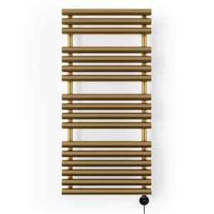 Terma Rolo Towel Brass Electric Towel Rail with Veo Element 1085 x 520mm