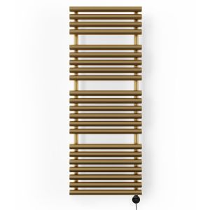 Terma Rolo Towel Brass Electric Towel Rail with Veo Element 1360 x 520mm