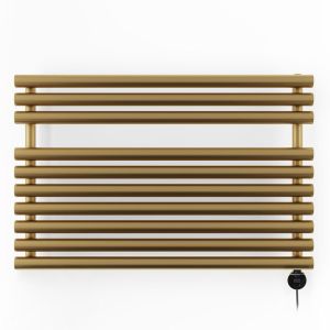 Terma Rolo Towel Brass Electric Towel Rail with Veo Element 590 x 900mm