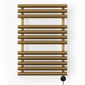 Terma Rolo Towel Brass Electric Towel Rail with Veo Element 755 x 520mm