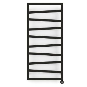 Terma Zig Zag Black Electric Towel Rail with Veo Element 1070 x 500mm