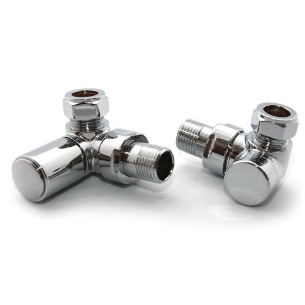 Towelrads Round Chrome Corner Manual Radiator Valves