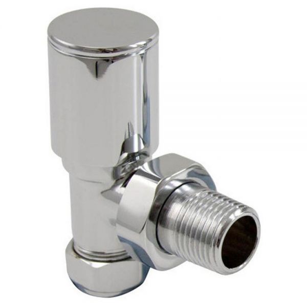 Towelrads Round Chrome Angled Manual Radiator Valves