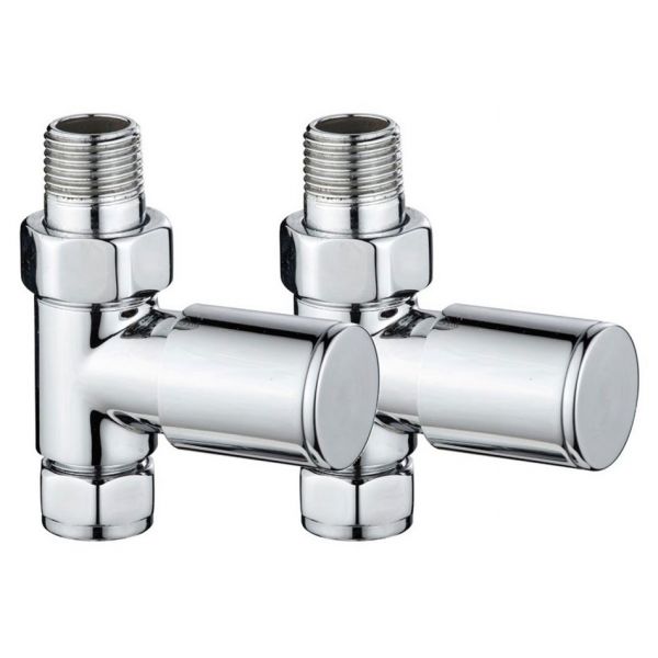 Towelrads Round Chrome Straight Manual Radiator Valves