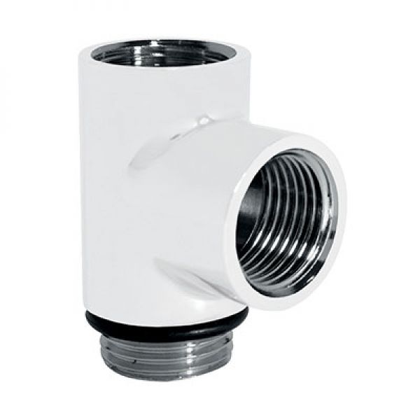 Towelrads White Dual Fuel T Piece