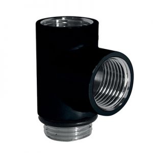 Towelrads Black Dual Fuel T Piece