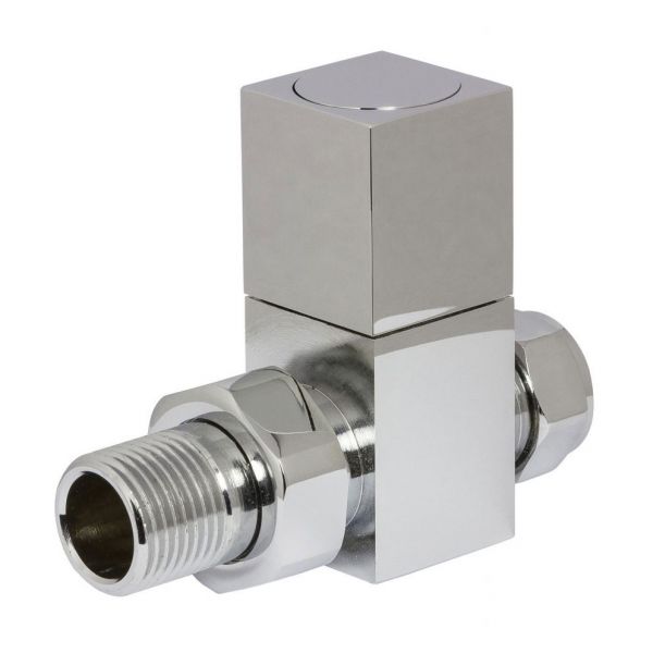 Towelrads Square Chrome Straight Manual Radiator Valves