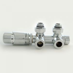 Towelrads Chrome Angled 50mm Thermostatic Radiator Valve