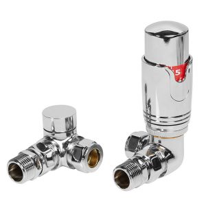 Towelrads Modern Chrome Corner Thermostatic Radiator Valves