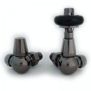 Towelrads Traditional Black Nickel Corner Manual Radiator Valves