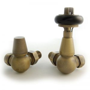 Towelrads Traditional Old English Brass Corner Manual Radiator Valves