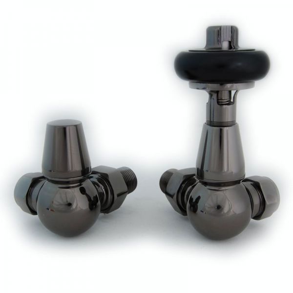 Towelrads Traditional Black Nickel Corner Thermostatic Radiator Valves