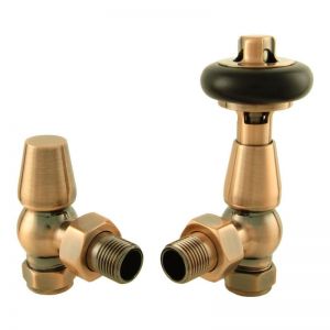 Towelrads Traditional Antique Copper Angled Manual Radiator Valves