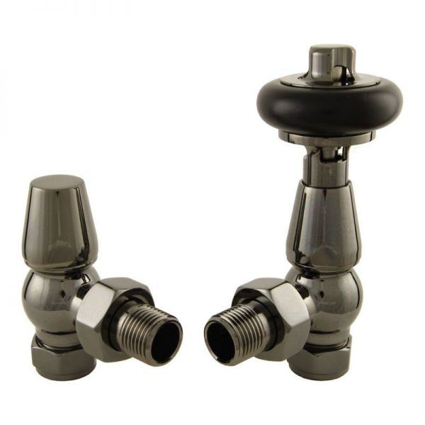 Towelrads Traditional Black Nickel Angled Manual Radiator Valves