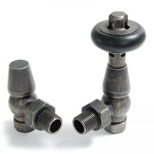 Towelrads Traditional Pewter Angled Manual Radiator Valves