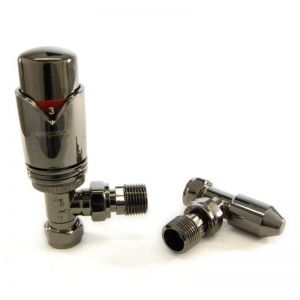 Towelrads Modern Black Nickel Angled Thermostatic Radiator Valves