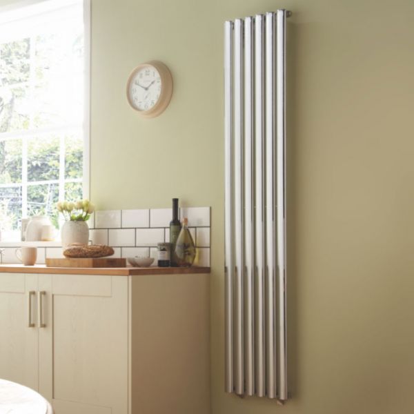 Towelrads Dorney Chrome Single Panel Steel Designer Radiator 1800 x 472mm