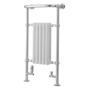 Towelrads Hampshire Chrome and White Traditional Towel Radiator 960 x 510mm