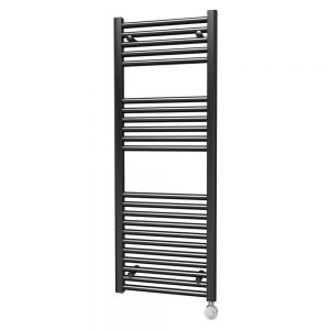 Towelrads Richmond Thermostatic Black Electric Towel Rail 1186 x 450mm