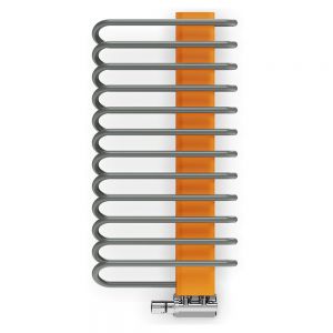 Terma Michelle Graphite and Orange Designer Towel Rail 780 x 400mm