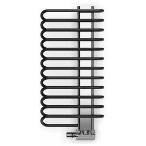 Terma Michelle Metallic Black and Chrome Designer Towel Rail 780 x 400mm