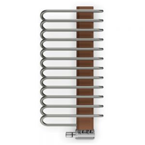 Terma Michelle Nickel Gloss and Copper Designer Towel Rail 780 x 400mm