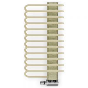 Terma Michelle Cream and Brushed Brass Designer Towel Rail 780 x 400mm