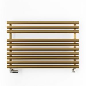 Terma Rolo Towel Brass Horizontal Designer Towel Rail 590 x 900mm