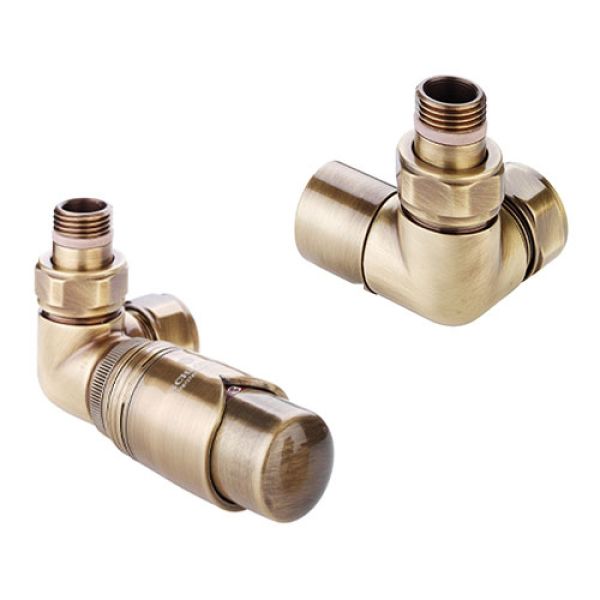 Zehnder Set 10 Brass Corner Thermostatic Radiator Valves Left Handed