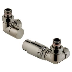 Zehnder Set 11 Nickel Nero Corner Thermostatic Radiator Valves Right Handed