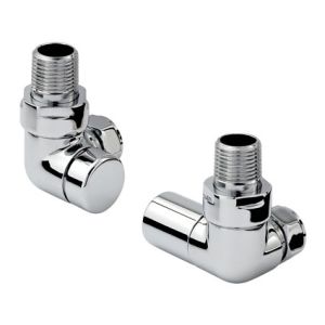 Zehnder Set 2 Chrome Corner Manual Radiator Valves