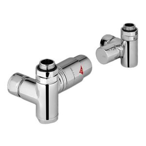 Zehnder Set 21 Chrome Corner Dual Fuel Thermostatic Radiator Valves