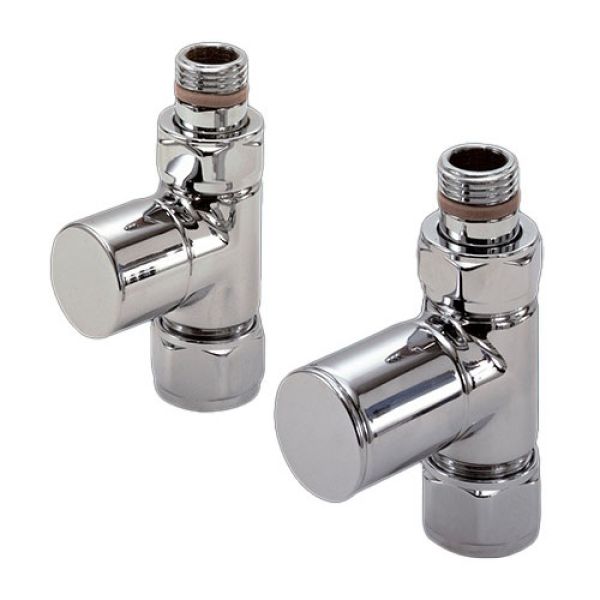 Zehnder Set 26 Chrome Straight Manual Radiator Valves