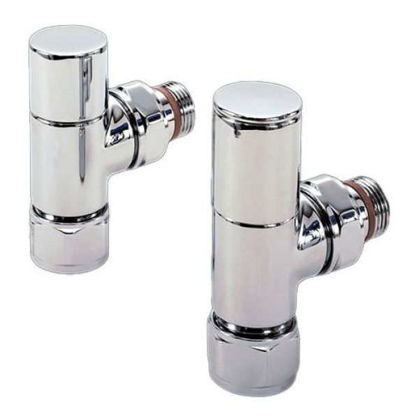 Zehnder Set 27 Chrome Angled Manual Radiator Valves