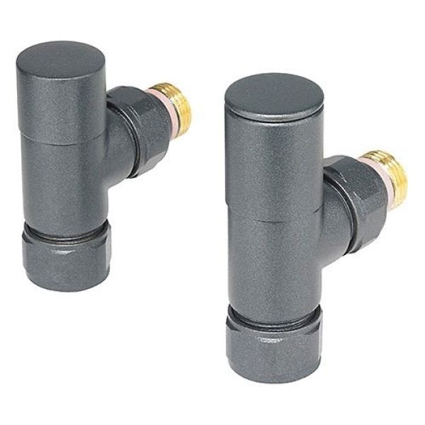 Zehnder Set 27 Volcanic Angled Manual Radiator Valves