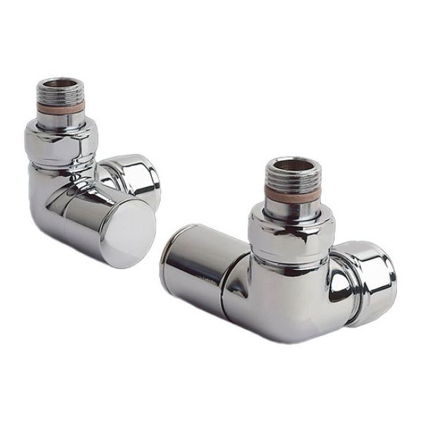 Zehnder Set 28 Chrome Corner Manual Radiator Valves