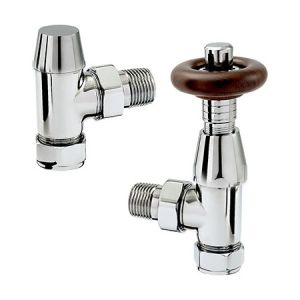 Zehnder Aston Traditional Chrome Angled Thermostatic Radiator Valves