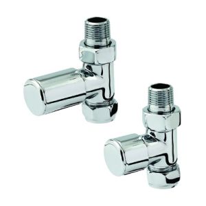 Zehnder Set 3 Chrome Straight Manual Radiator Valves