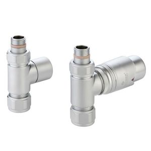 Zehnder Set 36 Satin Chrome Straight Thermostatic Radiator Valves