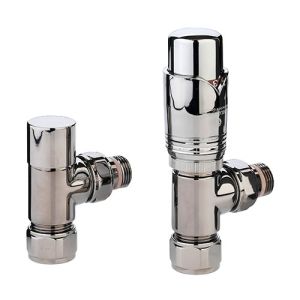 Zehnder Set 37 Nickel Nero Angled Thermostatic Radiator Valves