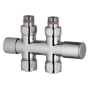 Zehnder Set 38 Chrome Straight 50mm Manual Radiator Valve