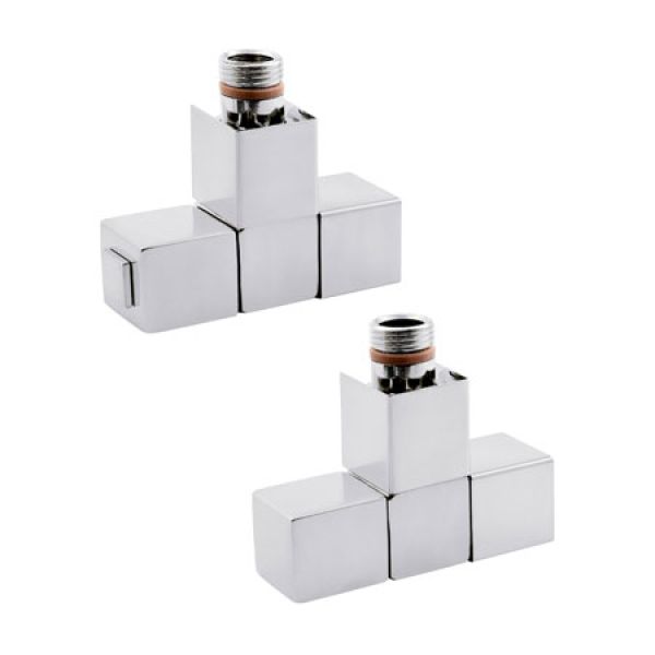 Zehnder Set 5 Chrome Angled Manual Radiator Valves