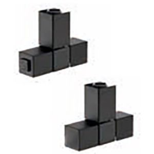 Zehnder Set 5 Matt Black Angled Manual Radiator Valves