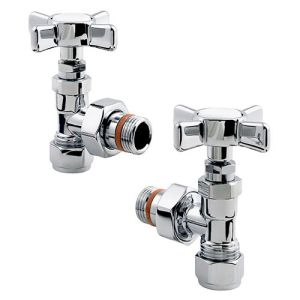 Zehnder Set 8 Chrome Angled Manual Radiator Valves